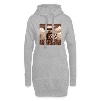Coffee Mountain Flying - Hoodie Dress - heather grey - Front