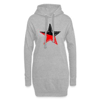star red black drawn path - Hoodie-Kleid - Grau meliert - Vorne