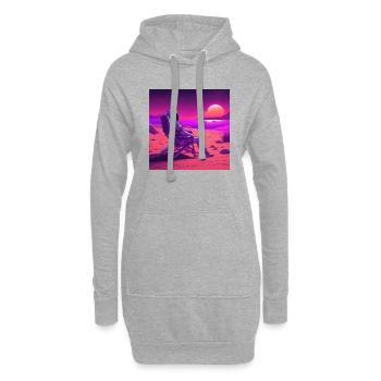 Astronaut auf Mars - Hoodie-Kleid - Grau meliert - Vorne