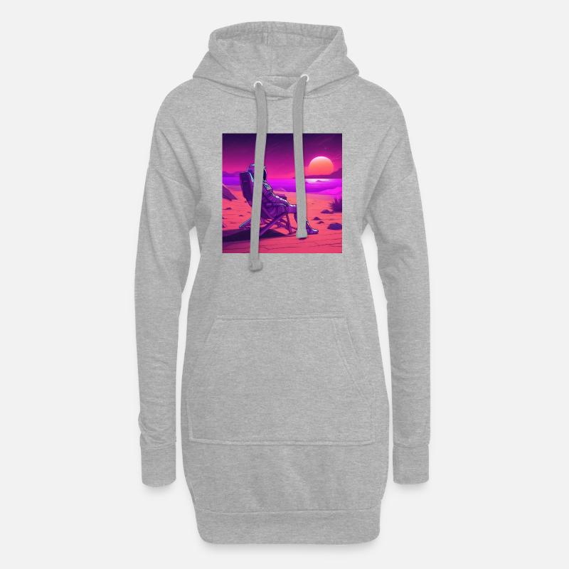 Astronaute sur Mars - Sweat-shirt à capuche long Femme - gris chiné