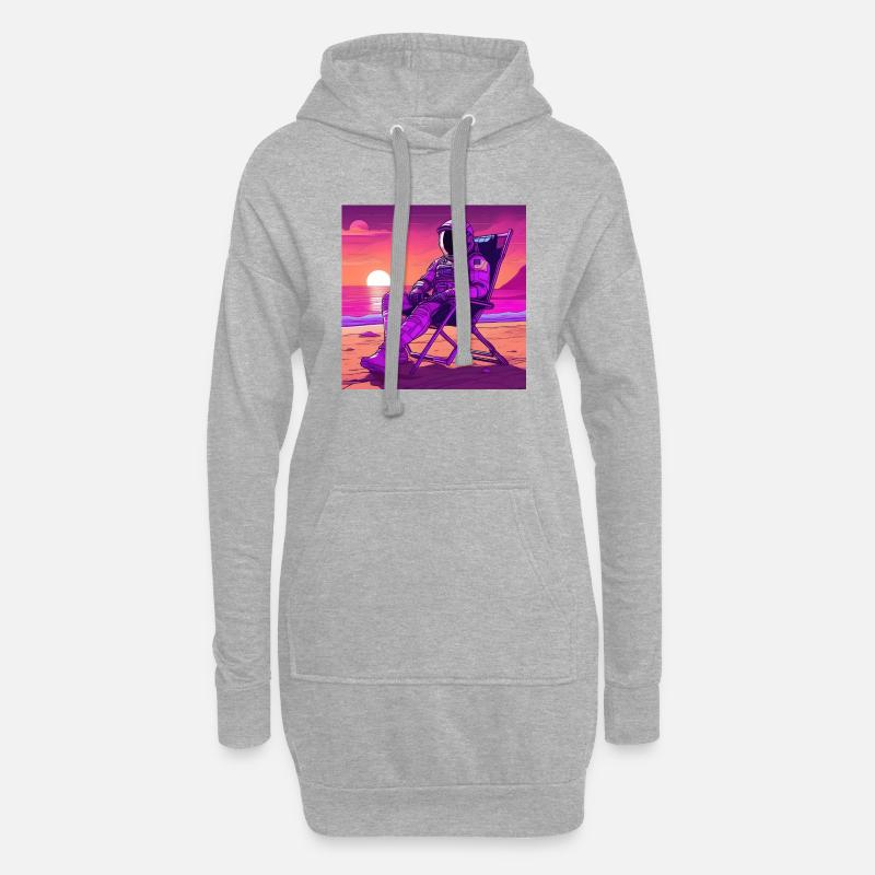 Astronaute sur Mars 1 - Sweat-shirt à capuche long Femme - gris chiné