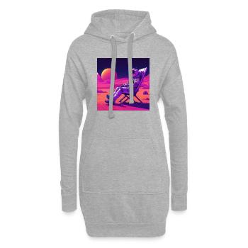 Astronaut im Sonnenstuhl - Hoodie-Kleid - Grau meliert - Vorne