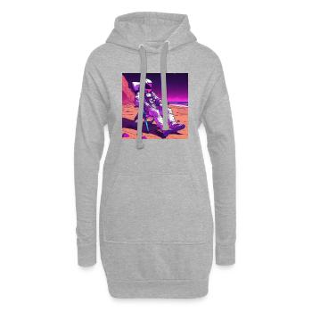 Astronaut auf Mars - Hoodie-Kleid - Grau meliert - Vorne