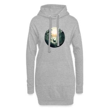 Bois du matin - Sweat-shirt à capuche long Femme - gris chiné - Devant