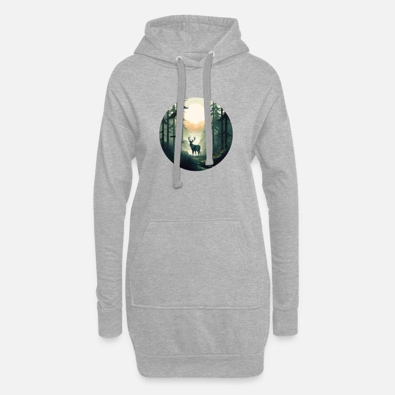 Morgendlicher Wald - Hoodie-Kleid - Grau meliert