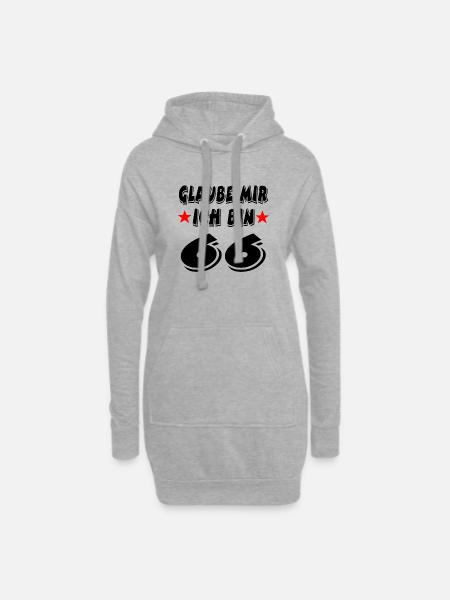 Geburtstag - Hoodie-Kleid - Grau meliert