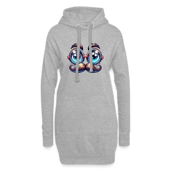 Illustration amusante de lunettes et de moustache - Sweat-shirt à capuche long Femme - gris chiné - Devant