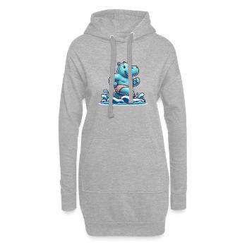 Hippopotame de compétition de natation - Sweat-shirt à capuche long Femme - gris chiné - Devant