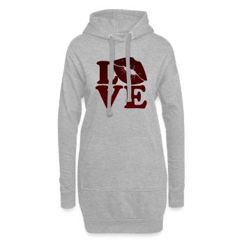 Aimez-moi la Saint-Valentin Joyeux Valentin Saint-Valentin - Sweat-shirt à capuche long Femme - gris chiné - Devant