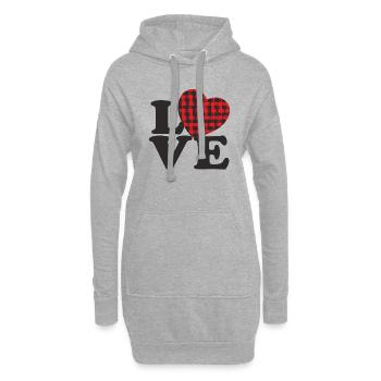 Aimez-moi la Saint-Valentin Joyeux Valentin Saint-Valentin - Sweat-shirt à capuche long Femme - gris chiné - Devant