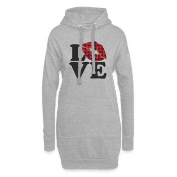 Liebe mich Valentinstag Alles Gute zum Valentinstag Valentinstag - Hoodie-Kleid - Grau meliert - Vorne