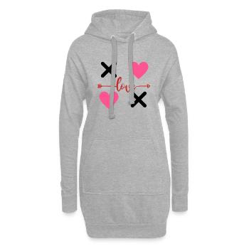 T-shirt Saint Valentin pour Homme ou Femme - Sweat-shirt à capuche long Femme - gris chiné - Devant