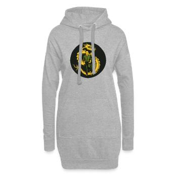La promenade du dragon - Sweat-shirt à capuche long Femme - gris chiné - Devant