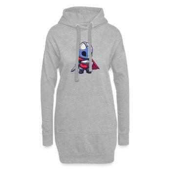 Tapferer Ritter im Comicstil für Kinder - Hoodie-Kleid - Grau meliert - Vorne