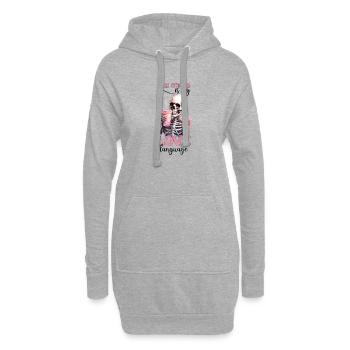 Iced coffee is my love Language Valentinstag Herz - Hoodie-Kleid - Grau meliert - Vorne