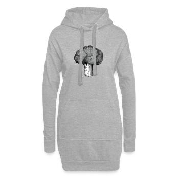 Brokkoli Gemüse Pflanze Vegetarier Vegan Veganer - Hoodie-Kleid - Grau meliert - Vorne