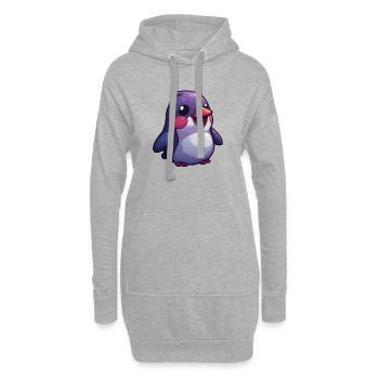 Niedlicher Pinguin – Comic-Stil Design für Kinder - Hoodie-Kleid - Grau meliert - Vorne