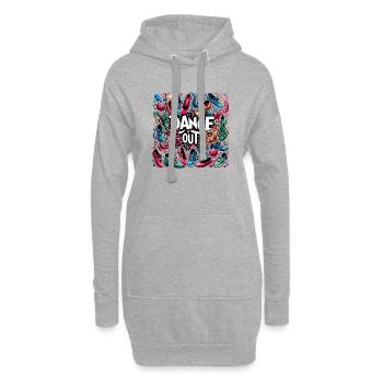 Rhythmus in Bewegung - Hoodie-Kleid - Grau meliert - Vorne