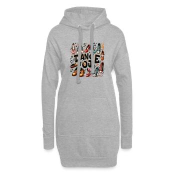 Melodische Schritte - Hoodie-Kleid - Grau meliert - Vorne
