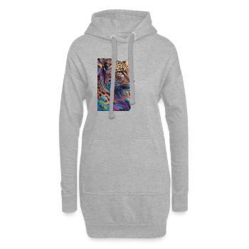 Leopard - Hoodie Dress - heather grey - Front