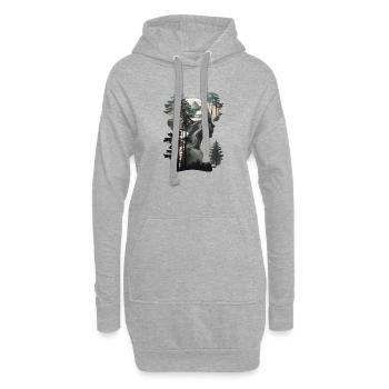 Silhouette d’une reine nordique pleine de forêt - Sweat-shirt à capuche long Femme - gris chiné - Devant