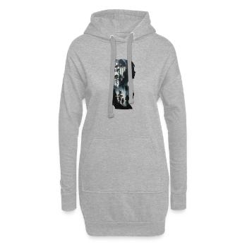 Silhouette d’une reine nordique pleine de forêt - Sweat-shirt à capuche long Femme - gris chiné - Devant