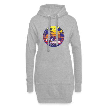 Millésime 1991 - Sweat-shirt à capuche long Femme - gris chiné - Devant