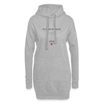 Future maman 2024 - Sweat-shirt à capuche long Femme - gris chiné - Devant