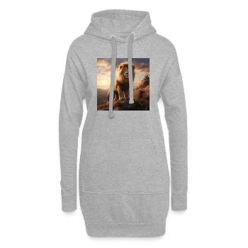 Roi des Lions - Sweat-shirt à capuche long Femme - gris chiné - Devant