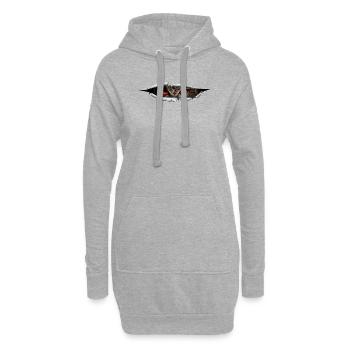 Owl Eyes That Peek From A Hole - Hoodie Dress - heather grey - Front