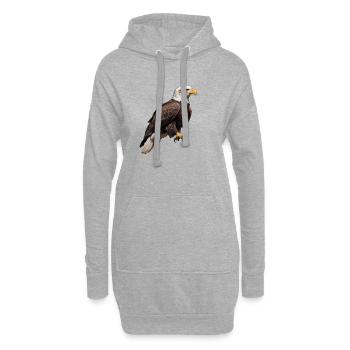 Schöner Weißkopfseeadler - Hoodie-Kleid - Grau meliert - Vorne