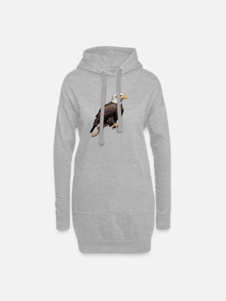 Schöner Weißkopfseeadler - Hoodie-Kleid - Grau meliert