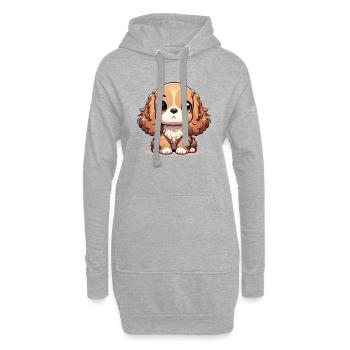 Digital illustration of cute Cocker Spaniel dog - Hoodie Dress - heather grey - Front