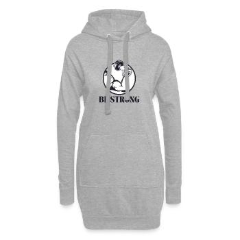 Être fort 💪 - Sweat-shirt à capuche long Femme - gris chiné - Devant