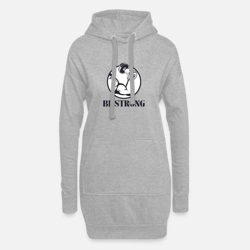 Be strong - Sei stark 💪 - Hoodie-Kleid - Grau meliert