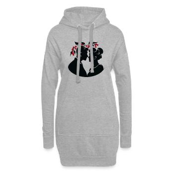 Sous le gui - Sweat-shirt à capuche long Femme - gris chiné - Devant