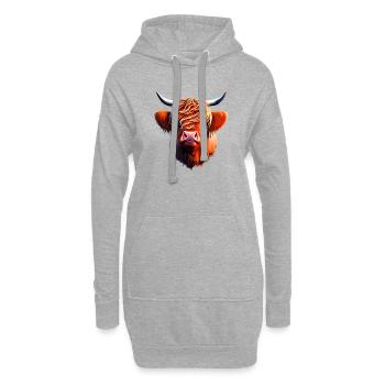 Illustration de l’écorce du bétail des Highlands - Sweat-shirt à capuche long Femme - gris chiné - Devant