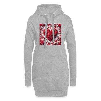 Alles Gute zum Valentinstag - Hoodie-Kleid - Grau meliert - Vorne