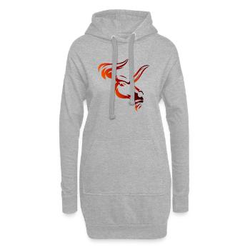 Stier Stierkopf Kopf Logo Steak Beast Gym Horn - Hoodie-Kleid - Grau meliert - Vorne