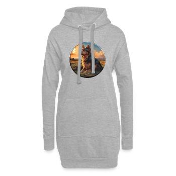 Être propriétaire d’un chien, c’est prendre ses responsabilités - Sweat-shirt à capuche long Femme - gris chiné - Devant