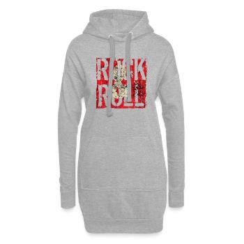 Musik, Retro, Heavy Metal, Hard Rock, Punk, Vinyl, Pop - Hoodie-Kleid - Grau meliert - Vorne