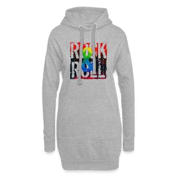 Musik, Retro, Heavy Metal, Hard Rock, Punk, Vinyl, Pop - Hoodie-Kleid - Grau meliert - Vorne