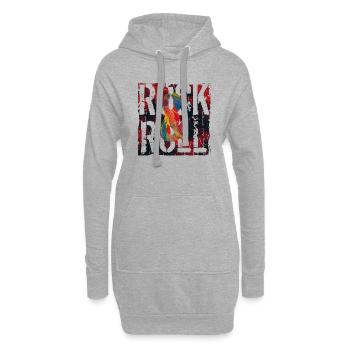 Musik, Retro, Heavy Metal, Hard Rock, Punk, Vinyl, Pop - Hoodie-Kleid - Grau meliert - Vorne