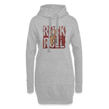 Musik, Retro, Heavy Metal, Hard Rock, Punk, Vinyl, Pop - Hoodie-Kleid - Grau meliert - Vorne