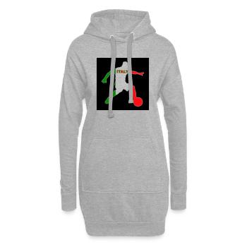 Italienischer Fußballer mit Farben Flagge von Italien - Hoodie-Kleid - Grau meliert - Vorne