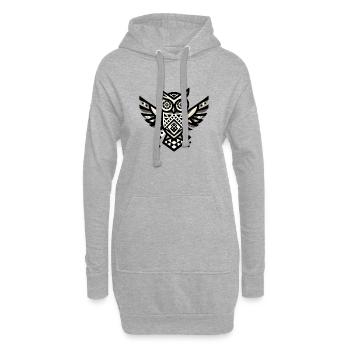 GeoOwl - Hoodie-Kleid - Grau meliert - Vorne