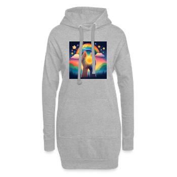 Wir sind alle einzigartig - Hoodie-Kleid - Grau meliert - Vorne