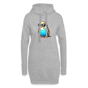 Perruche avec lunettes de soleil - Sweat-shirt à capuche long Femme - gris chiné - Devant