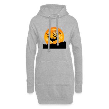 Chauves-souris volantes d’Halloween - Sweat-shirt à capuche long Femme - gris chiné - Devant
