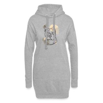 Tyran américain - Sweat-shirt à capuche long Femme - gris chiné - Devant